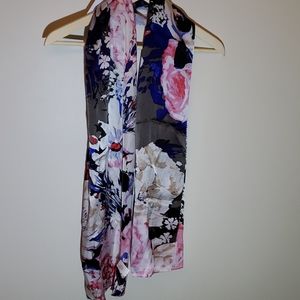 100% Silk Cynthia Rowley Floral Scarf